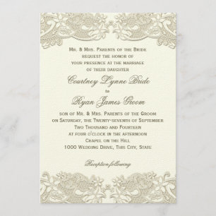 Convite Casamento floral do design do laço do vintage do