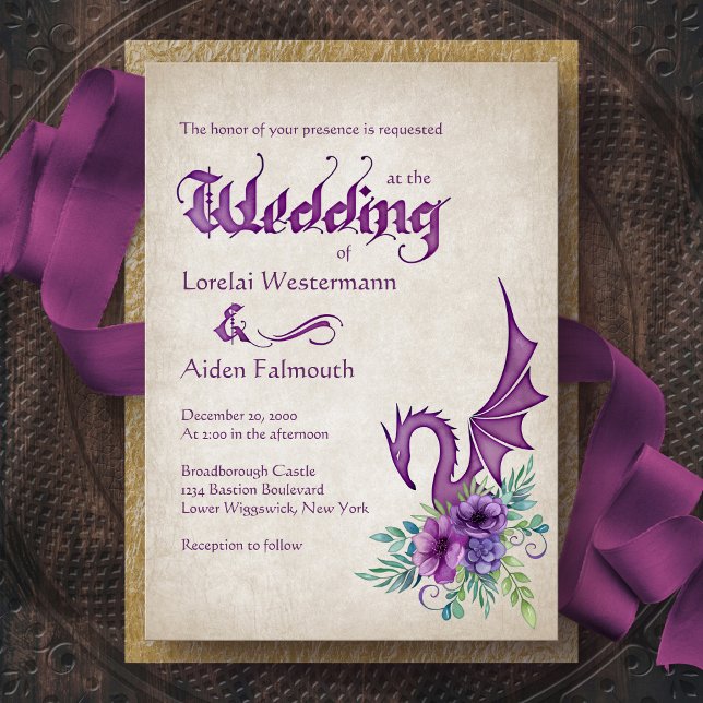 Convite Casamento Floral do Dragão (Criador carregado)