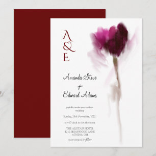 Convite Casamento Floral do Elegante Chic Burgundy Tulip