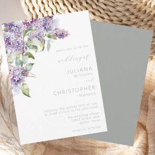 Convite Casamento Floral do Elegante Lilac Sage