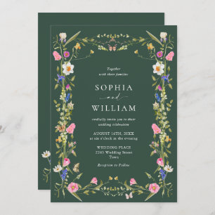 Convite Casamento Floral do Jardim Barroco Francês Elegant