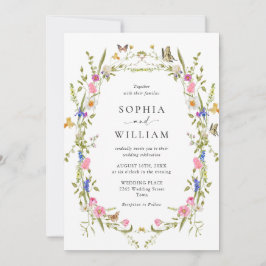 Convite Casamento Floral do Jardim Barroco Francês Elegant