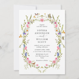 Convite Casamento Floral do Jardim Barroco Francês Elegant