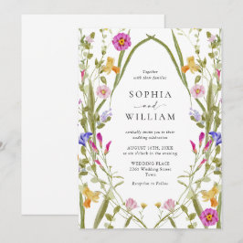 Convite Casamento Floral do Jardim Barroco Francês Elegant