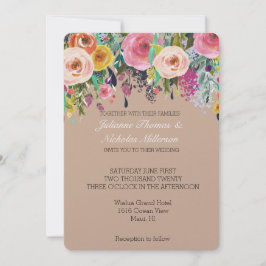 Convite Casamento Floral do Jardim Romântico