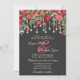 Convite Casamento Floral do Jardim Rosa de Encantação Româ