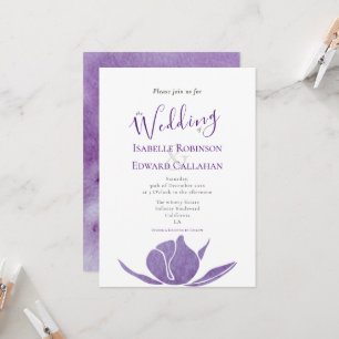 Convite Casamento Floral do Lotus Lotus Violet