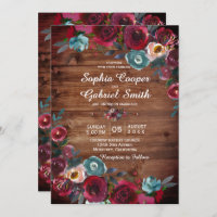 Casamento Floral do Marinho Vermelho Rustic Countr