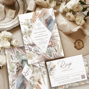 Convite Casamento Floral do Modern Boho Chic Watercolor Pa