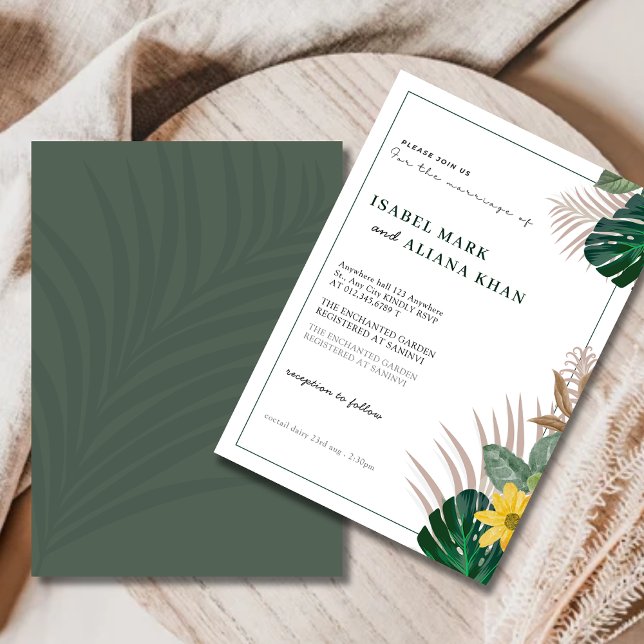 Convite Casamento floral do Modern Sage Green e White Boho (INVITATION)