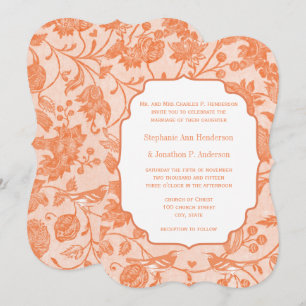 Convite Casamento floral do pássaro do amor do teste