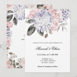 Convite Casamento floral dos Hydrangeas | da aguarela do