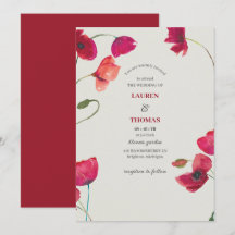 Casamento Floral dos Pops Vermelhos Elegantes