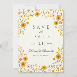 Convite Casamento floral dos Sunflower, salvar a data