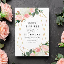 Casamento Floral Dourado Blush Spring