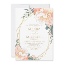 Casamento Floral Dourado Peach Burgundy