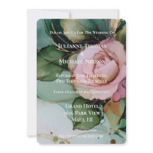 Casamento Floral Dourado Romântico Rosa Blush Rosa