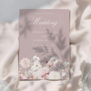 Convite Casamento Floral Dusty Pink & Blush Garden