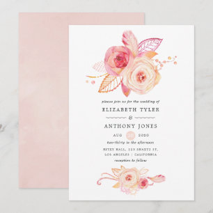 Convite Casamento Floral e de Renda Pastel Bege