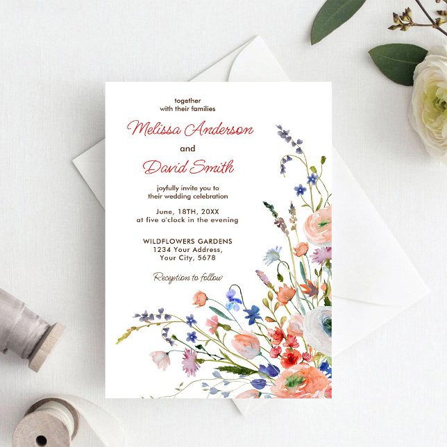 Convite Casamento Floral Elegante (Criador carregado)