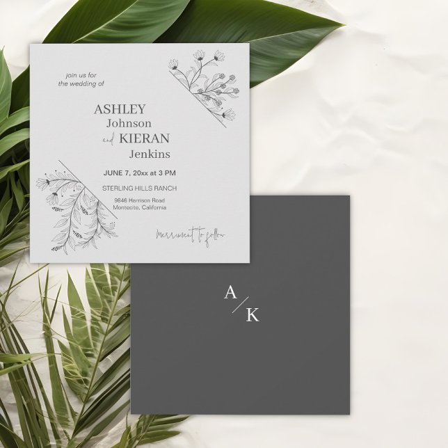 Convite Casamento Floral Elegante (Criador carregado)