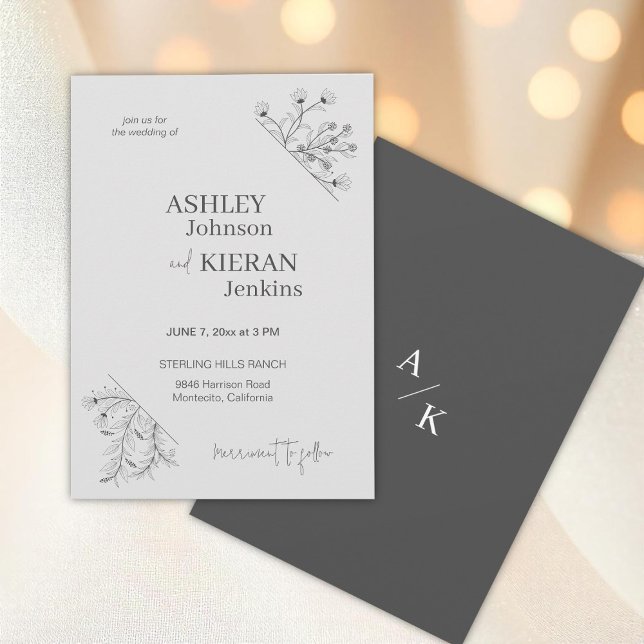 Convite Casamento Floral Elegante (Criador carregado)