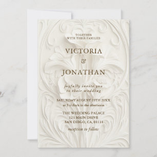 Convite Casamento Floral Elegante Art Nouveau