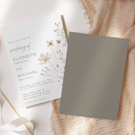 Convite Casamento Floral Elegante Boho Wildflower