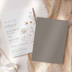 Convite Casamento Floral Elegante Boho Wildflower
