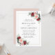 Convite Casamento Floral Elegante Burgundy Blush Greenery (Frente/Verso In Situ)