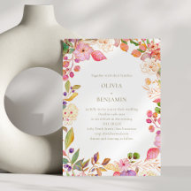 Casamento Floral Elegante Colorido Boho Aquarela