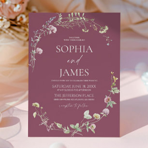 Convite Casamento Floral Elegante de Flor Silvestre