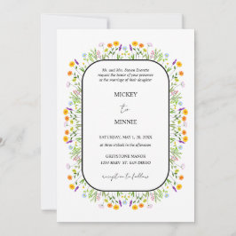 Convite Casamento Floral Elegante de Primavera