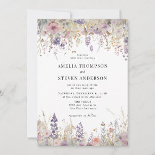 Convite Casamento Floral Elegante de Primavera