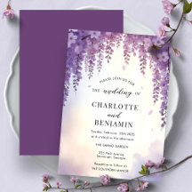 Casamento Floral Elegante de Wisteria em Aquarela