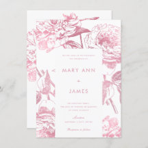 Casamento Floral Elegante Dourado e Simples Rosa