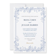 Casamento Floral Elegante em Azul e Branco Chinois