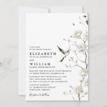 Casamento Floral Elegante em Branco com Código QR 