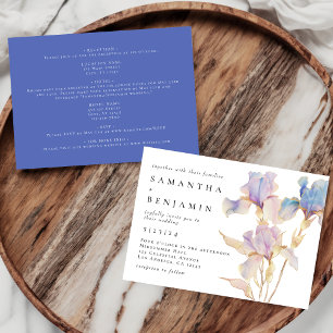 Convite Casamento Floral Elegante Iris All-In-One Watercol