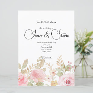 Convite Casamento Floral Elegante Personalizado