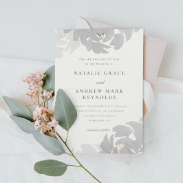 Convite Casamento Floral Elegante Pintado à Mão Moderno