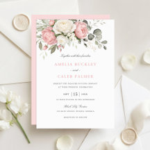 Casamento Floral Elegante Rosa Bege com Verdura