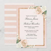 Casamento Floral Elegante Rosa Choque e Dourado Ro