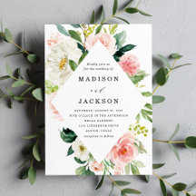 Casamento Floral Elegante Rosa e Branco