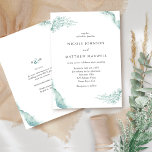 Convite Casamento Floral Elegante, Verde, Aquarela Sage<br><div class="desc">Convite de casamento elegante e único com delicadas manchas de aquarela numa mistura harmoniosa de sábio, neblina e matizes verdes, e belos detalhes florais desenhados à mão. A parte traseira da placa apresenta as mesmas manchas delicadas de aquarela da frente. Parte de nossa coleção "Silver Sage Watercolor" com produtos coordenadores...</div>