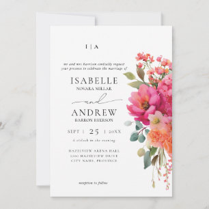 Convite Casamento Floral em Aquarela