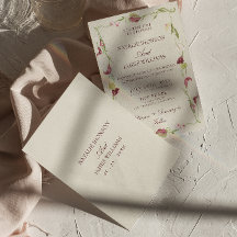 Casamento Floral em Aquarela Art Nouveau Retrô