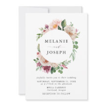 Casamento Floral em Aquarela Boho Blush & Rosa