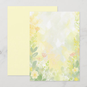 Convite Casamento floral em aquarela laranja e amarelo em 