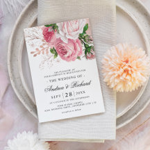 Casamento Floral em Aquarela Rosa Bonito